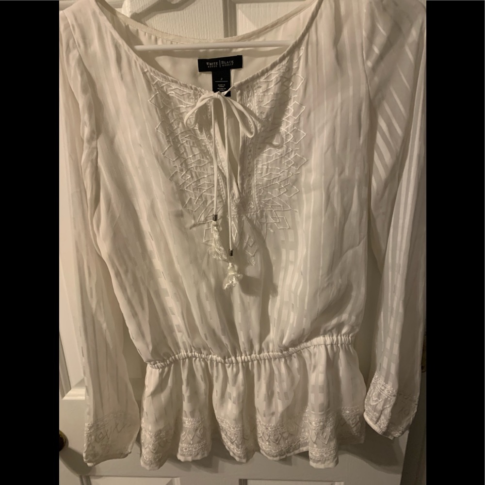 Women’s WHBM White Semi Sheer Tunic - Size 2